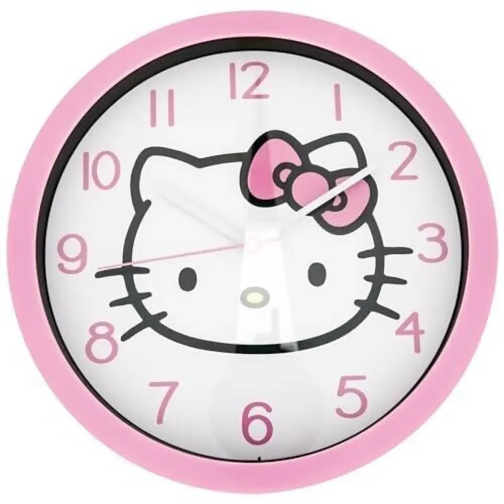 Hello Kitty 10-Inch Wall Clock Analog Display, Battery Operated, Adorable Design